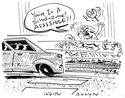 school zone, keithallyn, cartoon