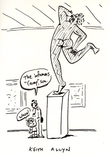 sculpture, cramp, cartoon, keithallyn
