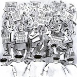 occupy wall street cartoon, protest art, advertise here, your company logo here, space available cartoon, keithallyn