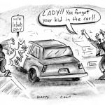 infant parking, cartoon, happycalf, keithallyn