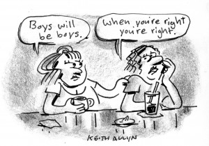 boys will be boys, when you're right you're right, cartoon, keithallyn