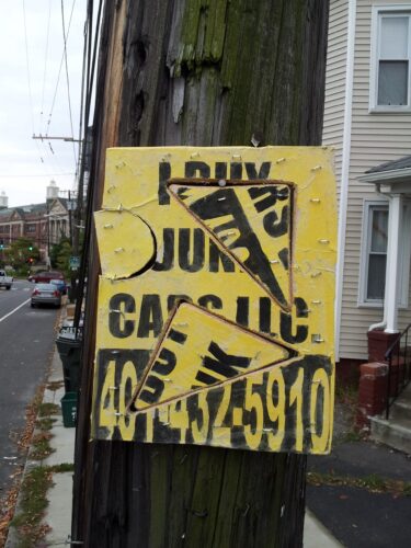 I Buy Junk Cars LLC, 4014325910, providence, street art, graffiti, fliers